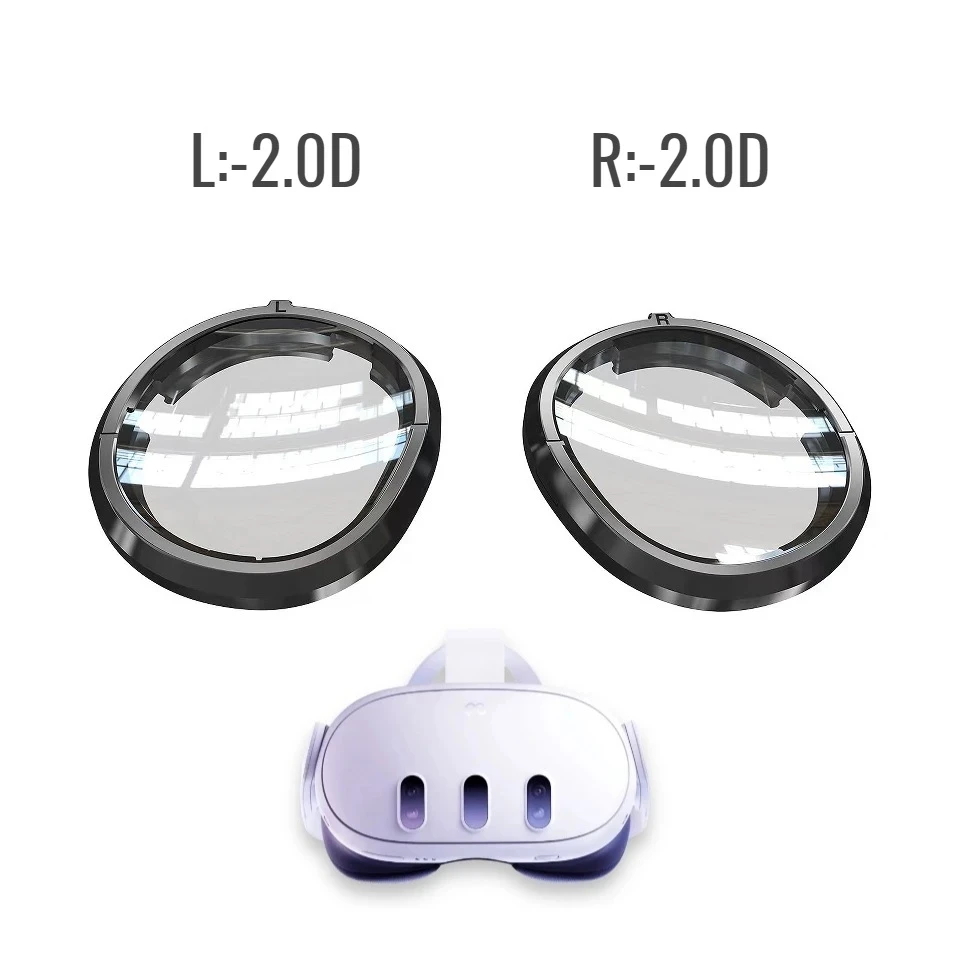 Лінзи ZR3 для Meta Quest 3 замість окулярів у разі короткозорості з магнітним кріпленням, Anti Blue — L:-2.0D R:-2.0D