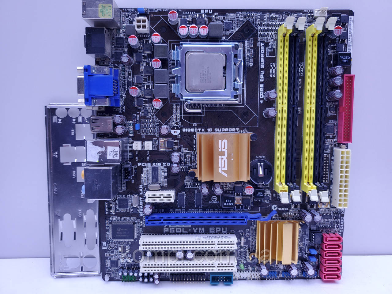 Материнська плата s775 ASUS P5QL-VM (Socket 775, DDR2, QUAD, б/у)