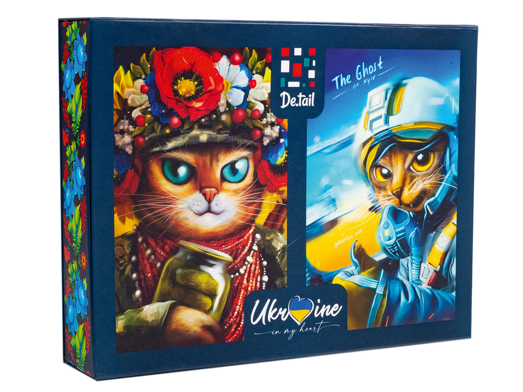Пазли 2 в 1 "Сat soldier & the Ghost of Kyiv cat" DT500-09