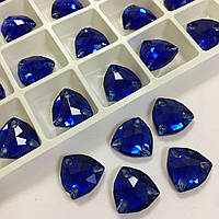 Пришивные камни Триллиант, стекло Lux, цвет Sapphire, 12мм, 1шт
