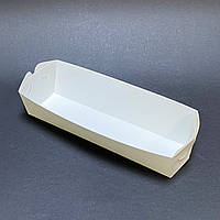 Тарілка човник біла, збірна 220х90х50 мм ламінована (100шт)