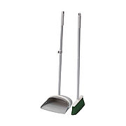 Набір щітка та совок ІКЕА PEPPRIG сірий з зеленим складна ручка 905.676.30