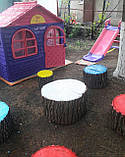 Дитячий ігровий пластиковий будиночок зі шторками, дитяча пластикова гірка і коляскаТМ Doloni, фото 6