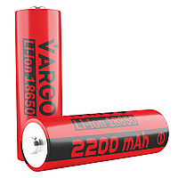 Акумулятор літій-іонний 18650 VARGO 2200mAh 3.7 V (із захистом) (114740)