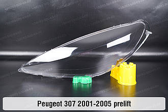 Скло фари Peugeot 307 (2001-2005) дорестайлінг ліве