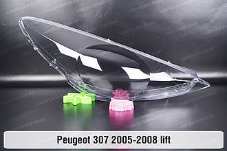 Скло фари Peugeot 307 (2005-2008) рестайлінг праве