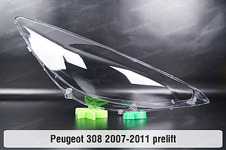 Скло фари Peugeot 308 (2007-2011) дорест праве