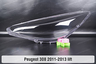 Скло фари Peugeot 308 (2011-2013) рест ліве