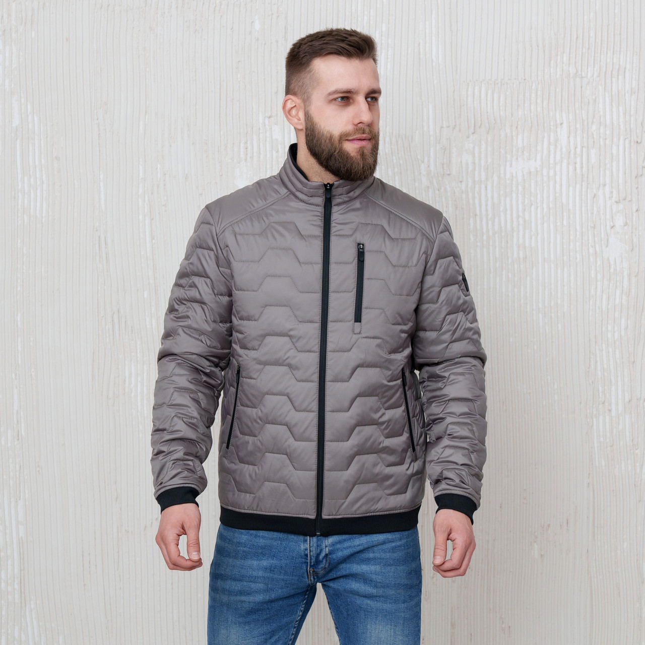 Куртки чоловічі осінь від виробника 48-72 сірий, фото 1