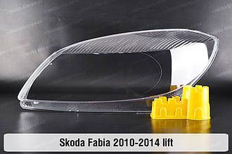 Скло фари Skoda Fabia (2010-2014) рест ліве