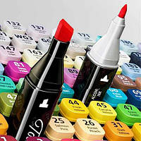 Набор скетч-маркеров 36 шт. для рисования двухсторонние с сумкой на спиртовой основе, маркеры для граффити
