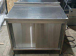 Тумба 1200х700х850 дверей купе, борт, 2 полиці з нержавіючої сталі