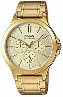 Часы Casio MTP-V300G-9A наручные мужские золотистые на стальном браслете | часы Casio оригинал, гарантия