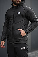 Весенняя мужская теплая черная куртка The North Face, стильная мужская черная ветровка TNF