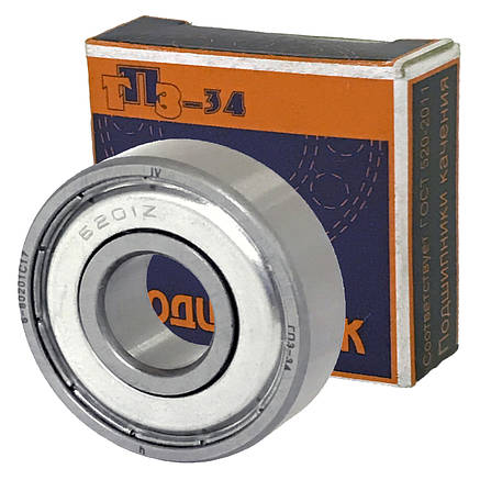 Підшипник 6-80201С17 (6201 ZZ/P6) ГПЗ-34 розміри **, фото 1