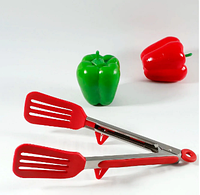 Силіконові щипці кухонні з прорізами Червоні A-PLUS