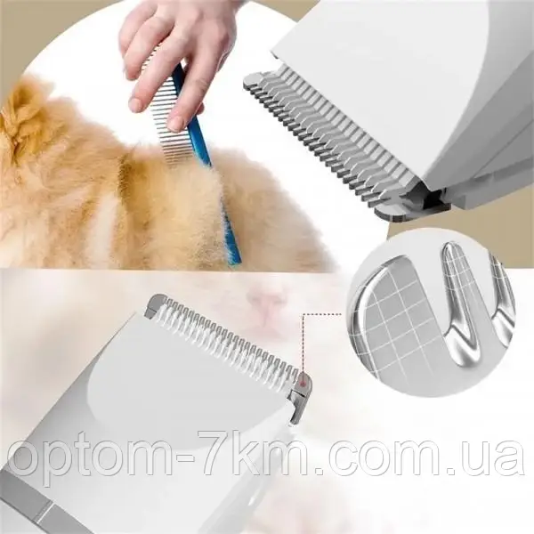 Профессиональная аккумуляторная машинка триммер для стрижки животных 4в1 PET HAIR CUTTER Jw - фото 6 - id-p2102672765