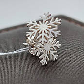 Сережки гвоздики срібні сніжинки без каменів