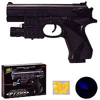Пистолет 729S (144шт/2) лазер,пульки,свет,в кор.18*13*4.5 см, р-р игрушки 16 см