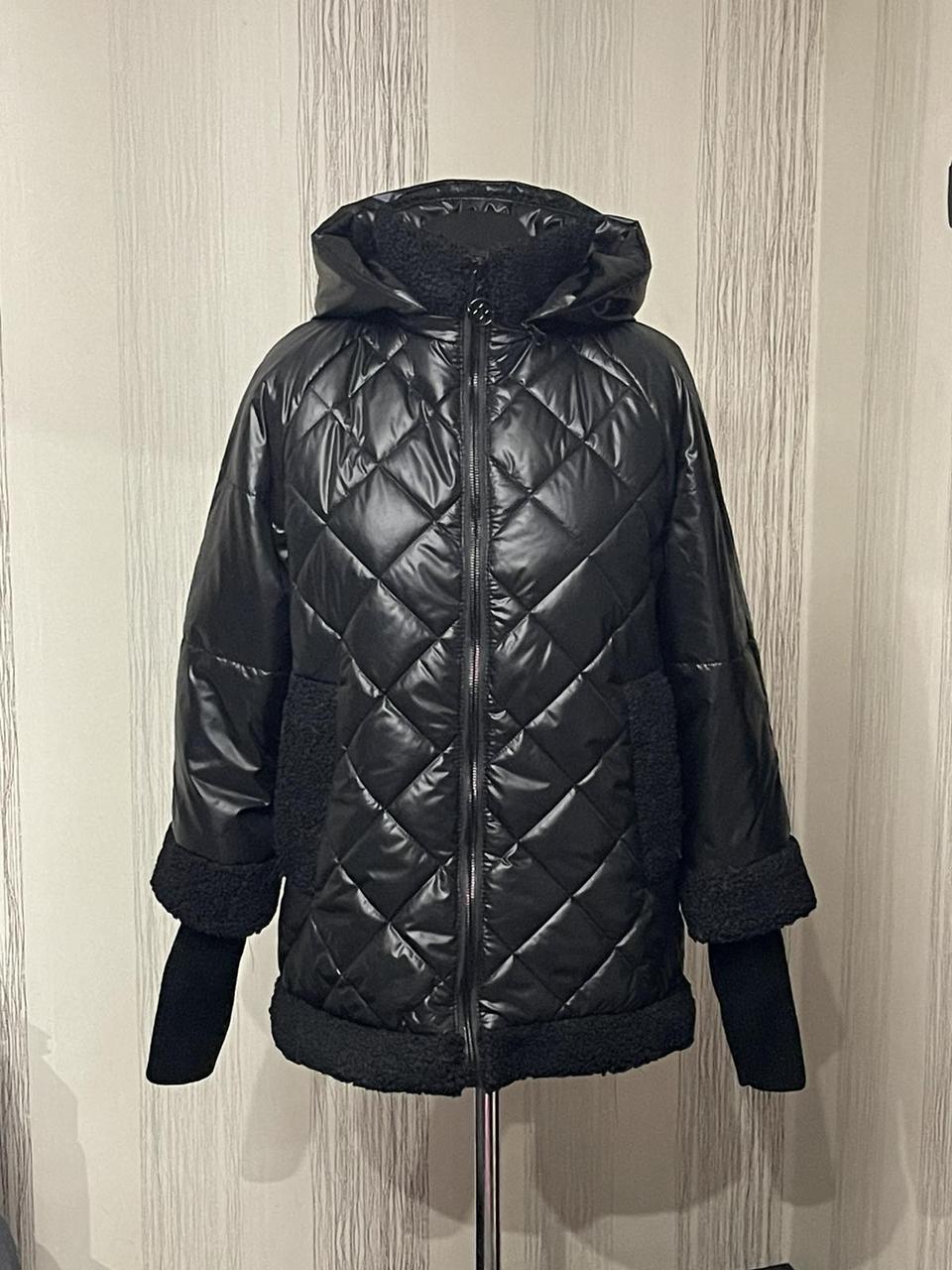 Жіноча осінка куртка великих розмірів L,XL, XXL чорний, фото 1