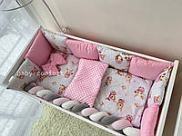 Комплект постельного белья Baby Comfort Fluffy Зайчики розовый 7 элементов