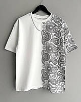 Мужская стильная футболка с рисунком (белая) молодежная красивая футболка для парней sf250bnd2