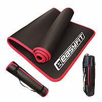 Килимок для фітнесу та йоги EasyFit Flex Pro з червоним кантом