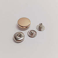 Кнопки для ткани гладкая таблетка (нержавеющая сталь) 15 мм Золото 100 шт
