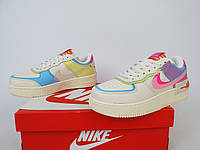 Nike Air Force 1 Shadow Double Swoosh кроссовки женские цветные. Обувь женская стильная Найк Аир Форсе 1 Шедоу