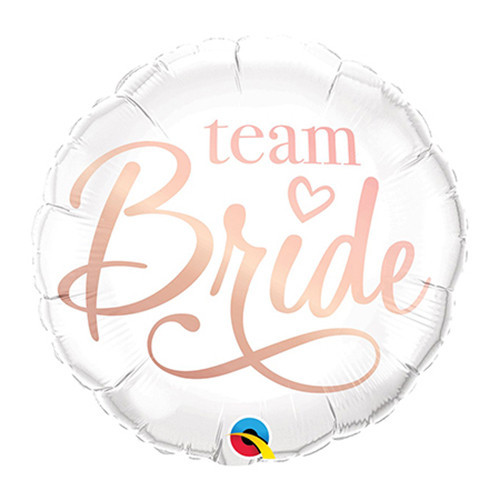 Фольгована кулька круг "Team Bride" біла Qualatex 18"(45см) 1шт.