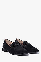 Туфли женские черные замшевые на низком каблуке повседневные S636-13-R019A-9 Lady Marcia 3328