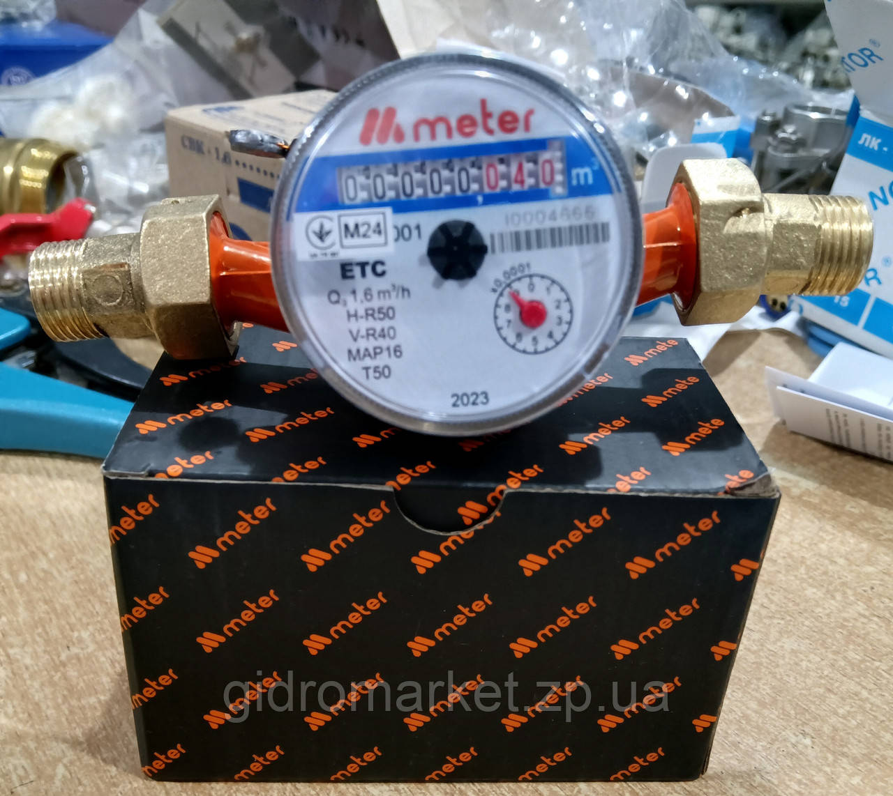 METER ETC 15/110 1,6 Лічильник 1/2" холодної води 1,6 куб. водомір (зі штуцерами), фото 1