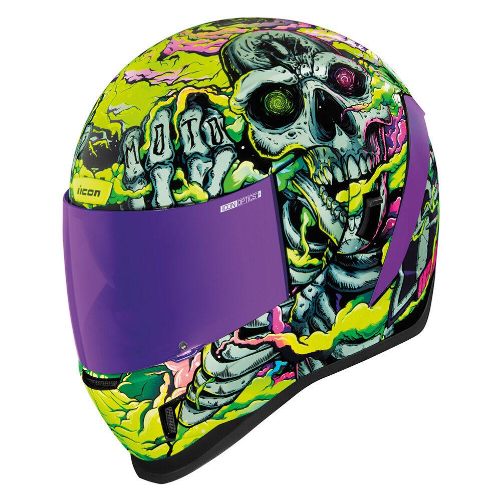 МОТОШОЛОМ ЗАКРИТИЙ ICON AIRFORM HIPPIE DIPPY КОЛІР PURPLE, фото 1