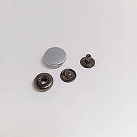 Кнопка для сумок гладкая таблетка (нержавеющая сталь) 15 мм Никель сатин 100 шт