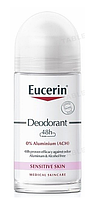 Дезодорант роликовий Eucerin Еуцерін 48 годин захисту без алюмінію для чутливої шкіри, 50 мл