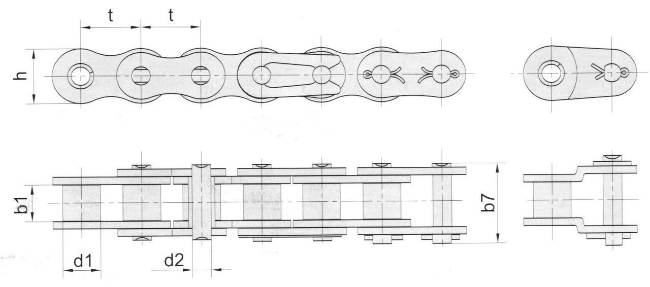 Цепь приводная роликовая 08AH-1 (40H) BEL, длина куска цепи: 2м - фото 2 - id-p1167161034