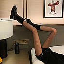 Ефектні колготки в середню сітку, Колготки чорні в сітку, Жіночі сітчасті колготи, Колготи жіночі, фото 6