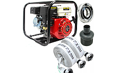 Мотопомпа бензинова LEX WP20 + 2 шт Рукав пожежний MAX 40 м з конекторами (MAX20м)