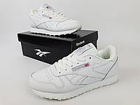 Reebok Classic Leather White Кроссовки мужские белые Рибок Классик Лизер Кроссовки женские весна лето белые