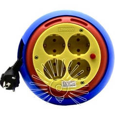 Подовжувач рулетка побутова 3м 4 гнізда, 10А з заземленням, LMК72024