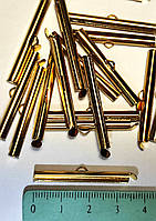 Концевик-трубочка 35 мм из нержавеющей стали (Gold) 1 шт