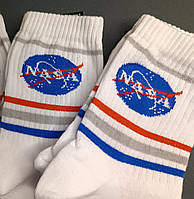 Мужские молодежные носки высокие демисезонные белые 39 - 44 размер
