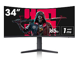 Монітор KOORUI 34 Gaming VA/1000R Black WQHD 165HZ HDR 400 (34E6UC)