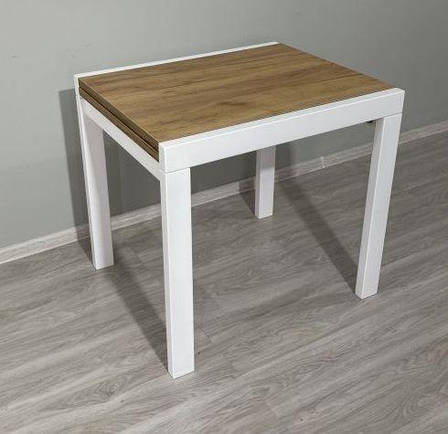 Кухонний стіл слайдер Крос 800 Evrodim, колір білий /Дуб  тахо, фото 2