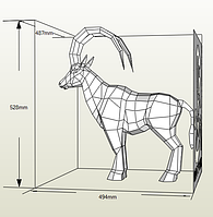 PaperKhan конструктор из картона 3D фигура антилопа коза козел Паперкрафт Papercraft подарочный набор игрушка