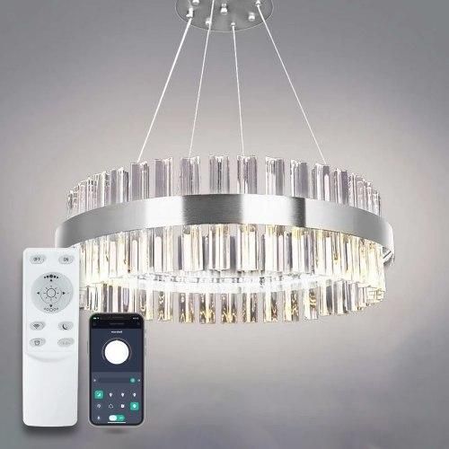 Люстра світлодіодна LUMINARIA JULIA 120W R SOFIA CHROME/CLEAR 600/1000 APP 220V IP20 з пультом ДК