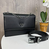 Набір! Жіноча сумка клатч + шкіряний жіночий ремінь стиль Guess комплект сумка з ременем PRO1475