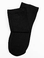 Черные высокие носки с фактурными манжетами, размер 41-47