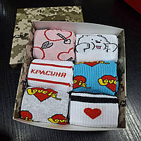 Бокс набор женских подарочных носков 36-41 на 6 пар r_390