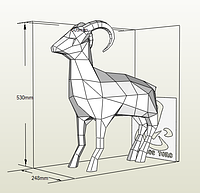 PaperKhan конструктор из картона 3D фигура антилопа коза козел Паперкрафт Papercraft подарочный набор игрушка